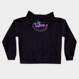 Glowing Rainbow Love Kids Hoodie